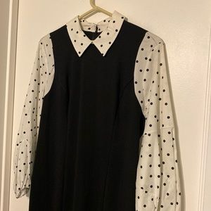 Ladies black and white business dress